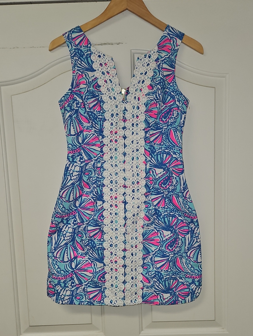 Lily Pulitzer Sleeveless Blue & Pink Printed Lace-Trim Dress Target Collab